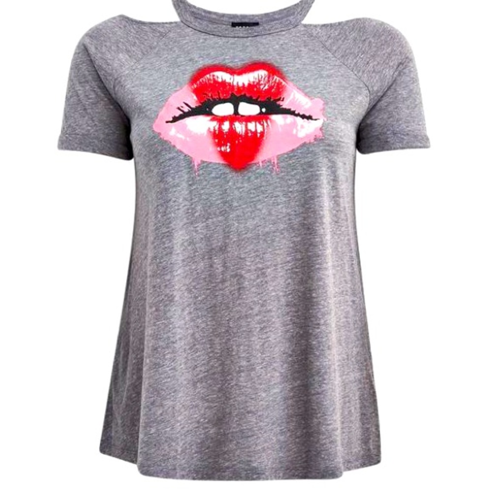 Classic Fit Triblend Cold Shoulder Top- NWOT!